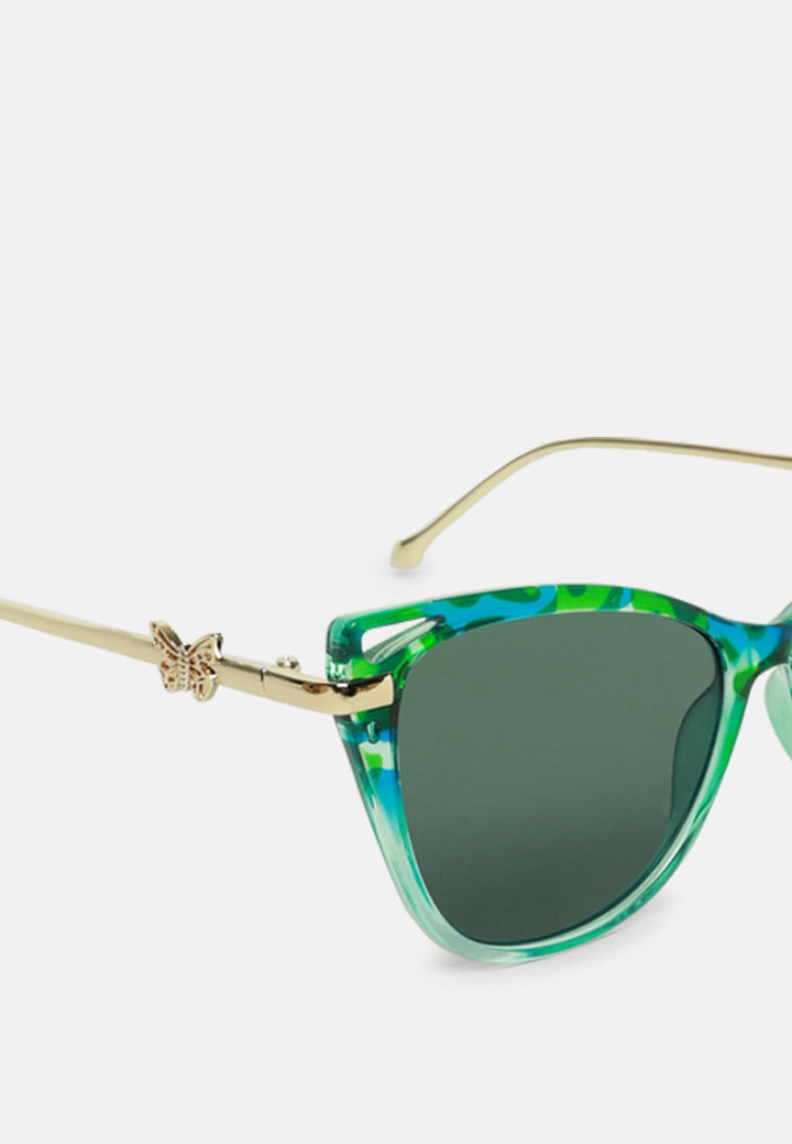 too much drama retro cat eye sunglasses#color_green