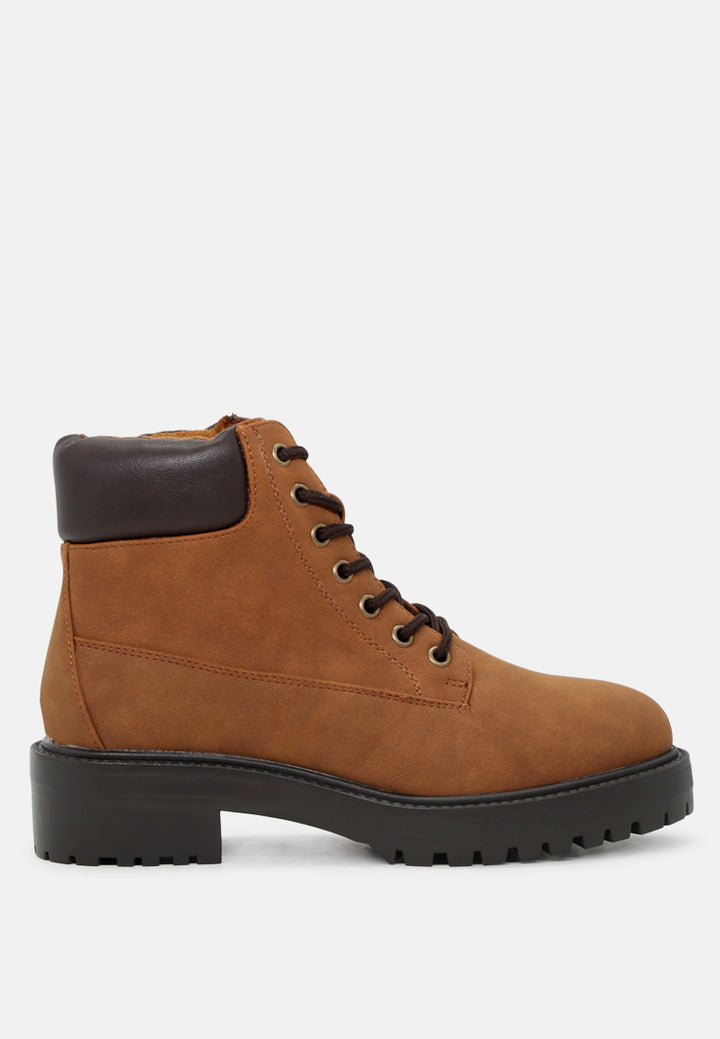 tracy hardcore and strong combat boots#color_tan