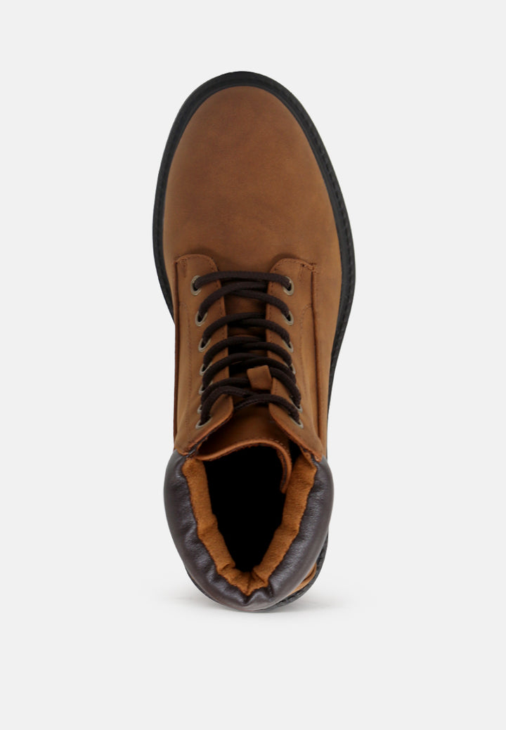 tracy hardcore and strong combat boots#color_tan