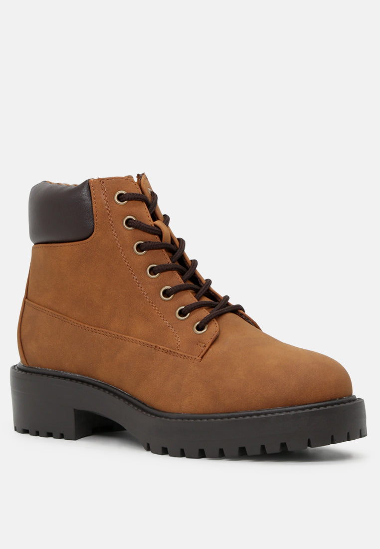 tracy hardcore and strong combat boots#color_tan
