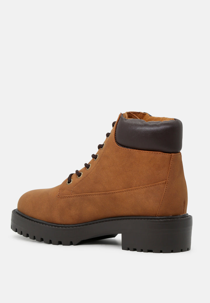 tracy hardcore and strong combat boots#color_tan