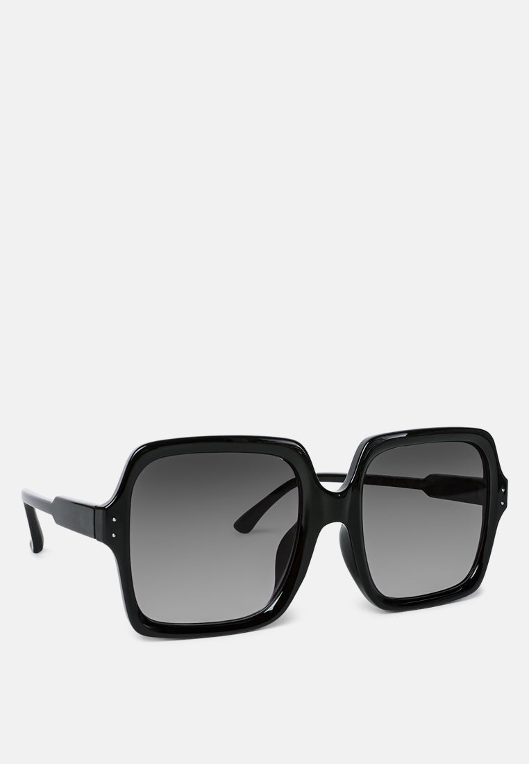 transparent frame overszied square sunglasses#color_black