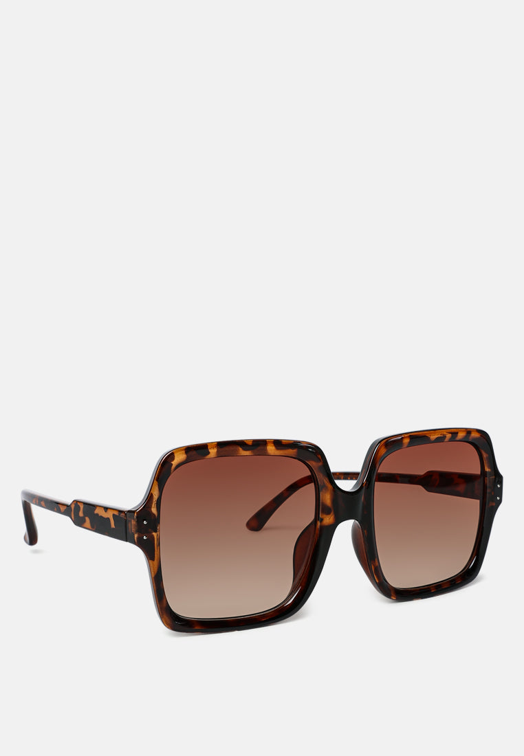 transparent frame overszied square sunglasses#color_brown