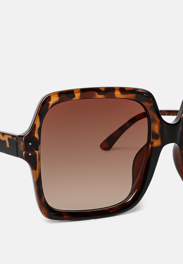 transparent frame overszied square sunglasses#color_brown