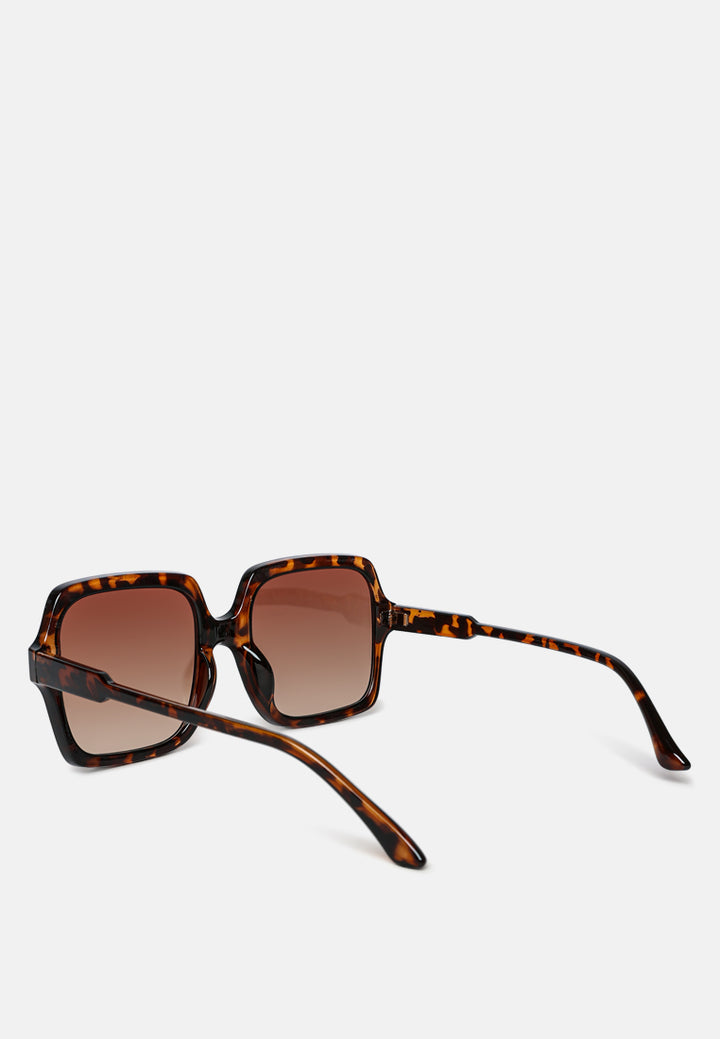 transparent frame overszied square sunglasses#color_brown