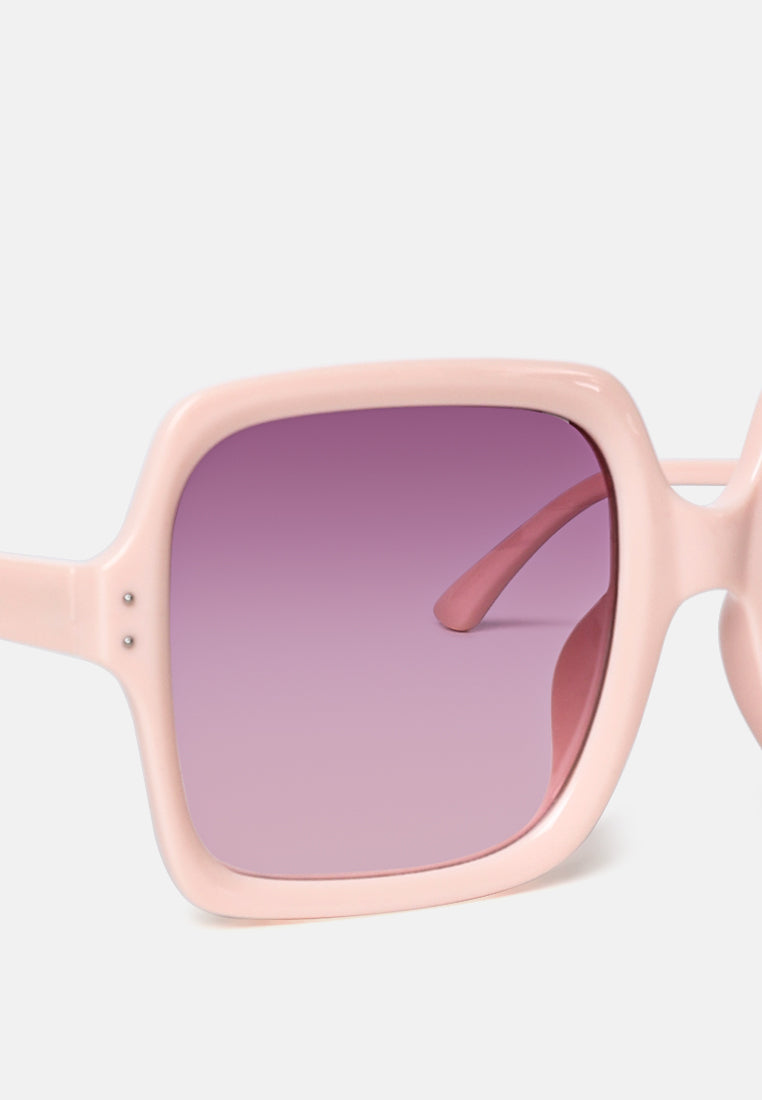 transparent frame overszied square sunglasses#color_pink