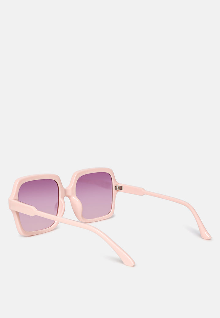 transparent frame overszied square sunglasses#color_pink