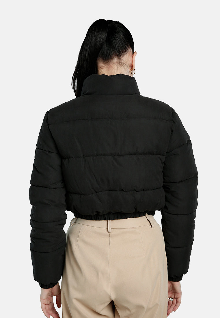 turtleneck zip-up puffer jacket#color_black