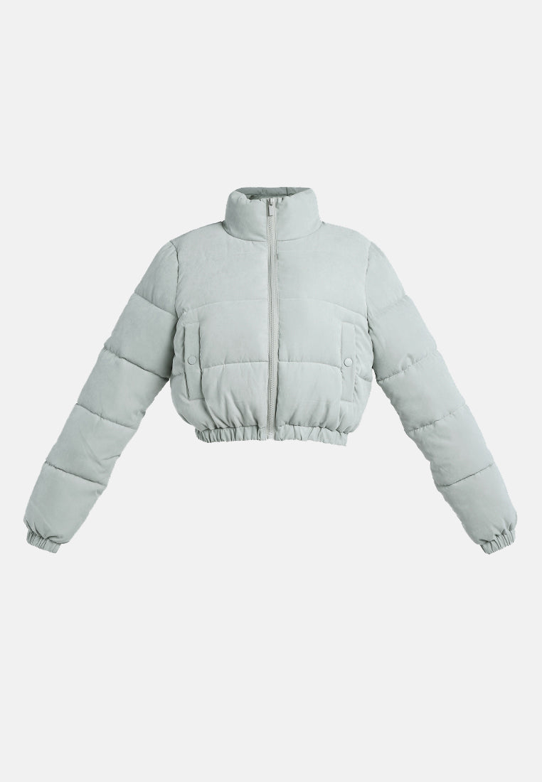 Turtleneck Zip-Up Puffer Jacket