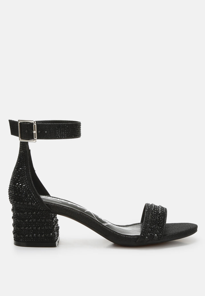 rhinestones embellished block sandals by ruw#color_black