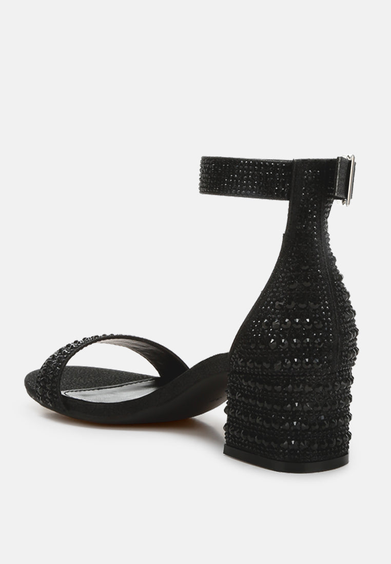 rhinestones embellished block sandals by ruw#color_black