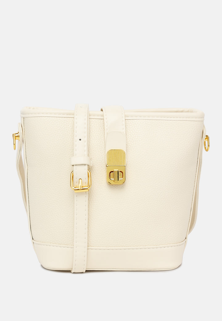 twist turn lock bucket bag#color_off white