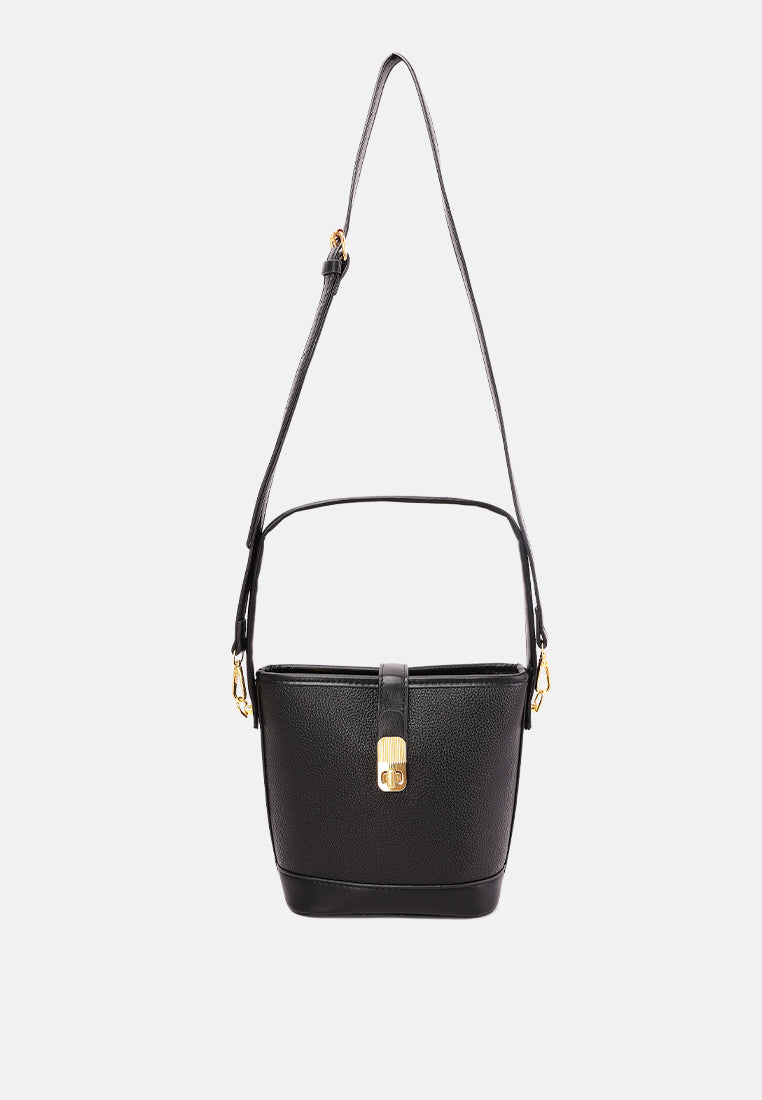 twist turn lock bucket bag#color_black