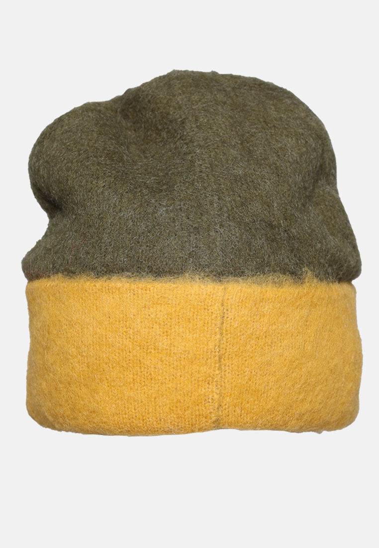 two-toned beanie#color_khaki-green