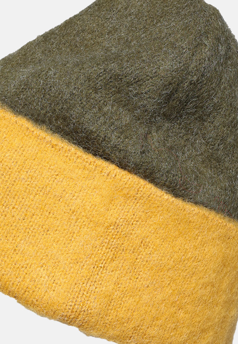 two-toned beanie#color_khaki-green