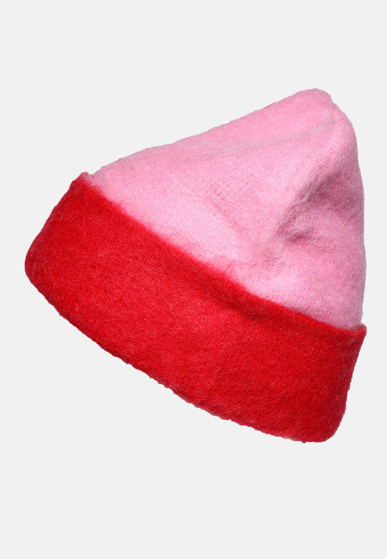 two-toned beanie#color_pink