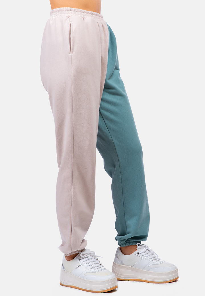 two tone jogger pants#color_sand-green