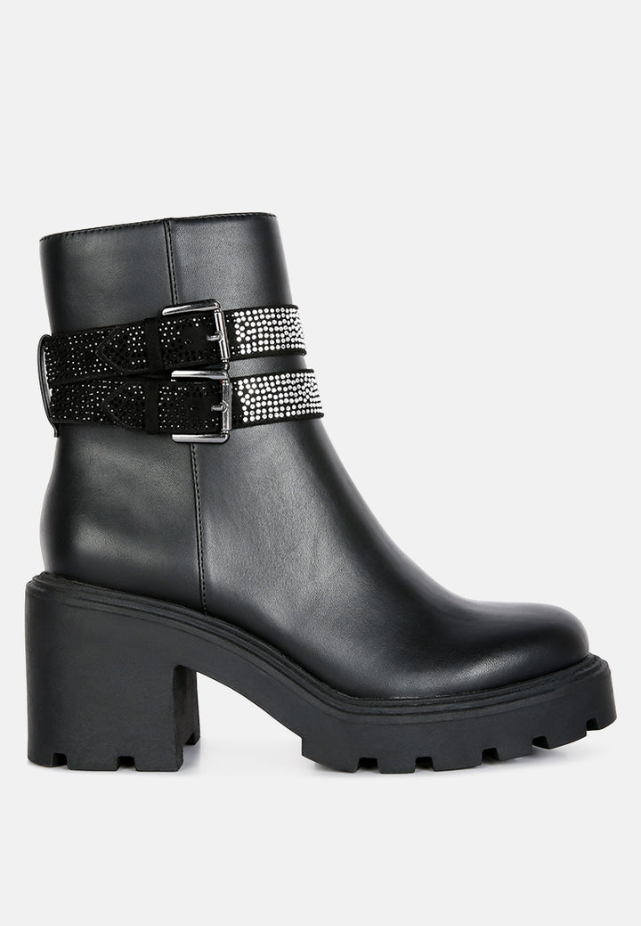 ulupi diamante detail ankle block heel boot#color_black