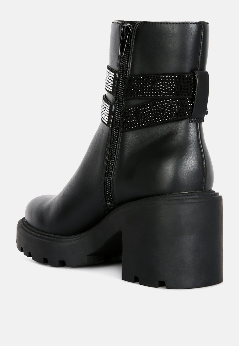 ulupi diamante detail ankle block heel boot#color_black