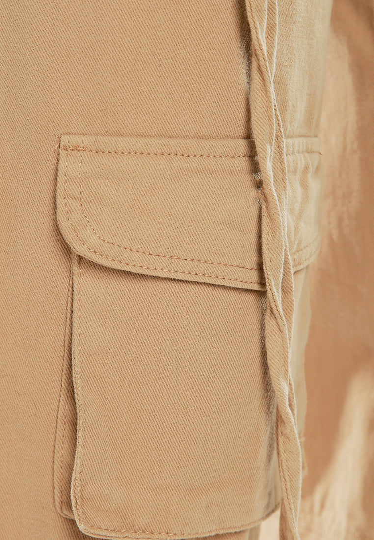 utility drawstring pocket pants by ruw#color_camel