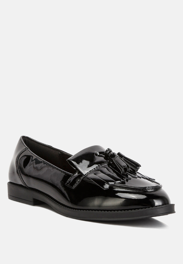 tassel detail patent loafers by ruw#color_black