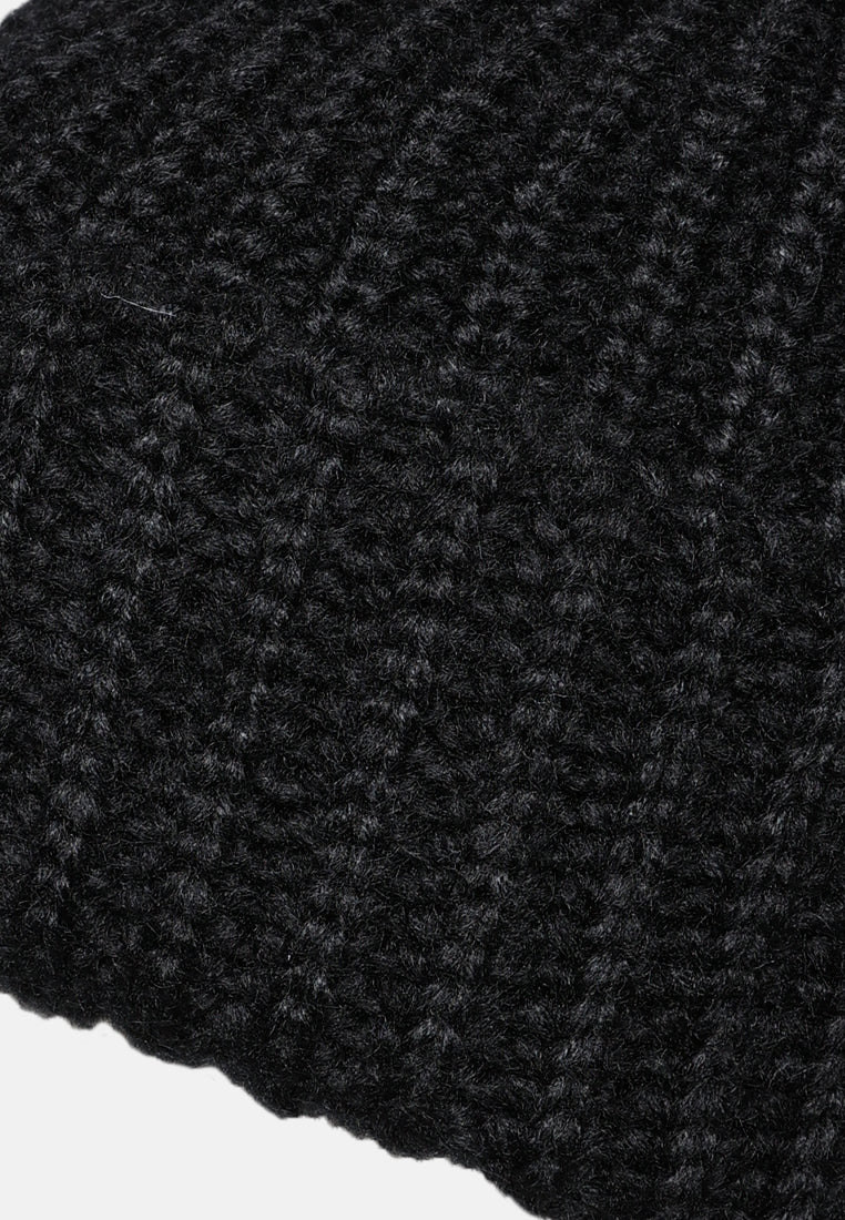 waffle cuff beanie#color_black