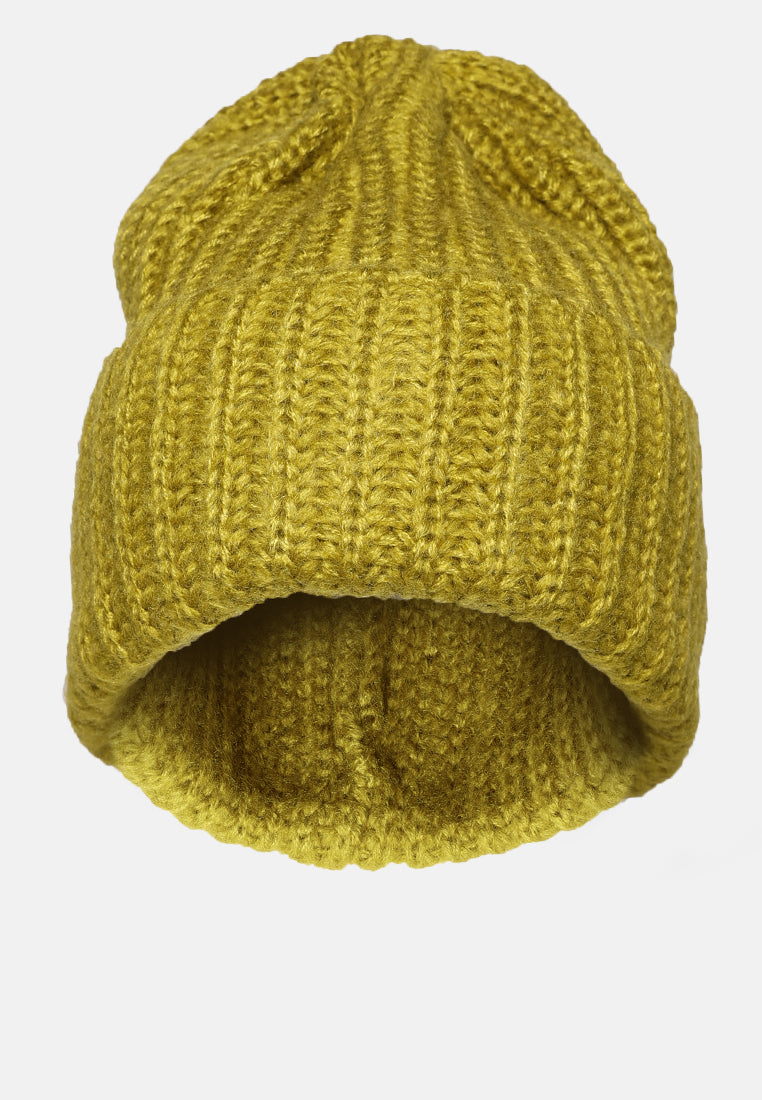 waffle cuff beanie#color_khaki-green