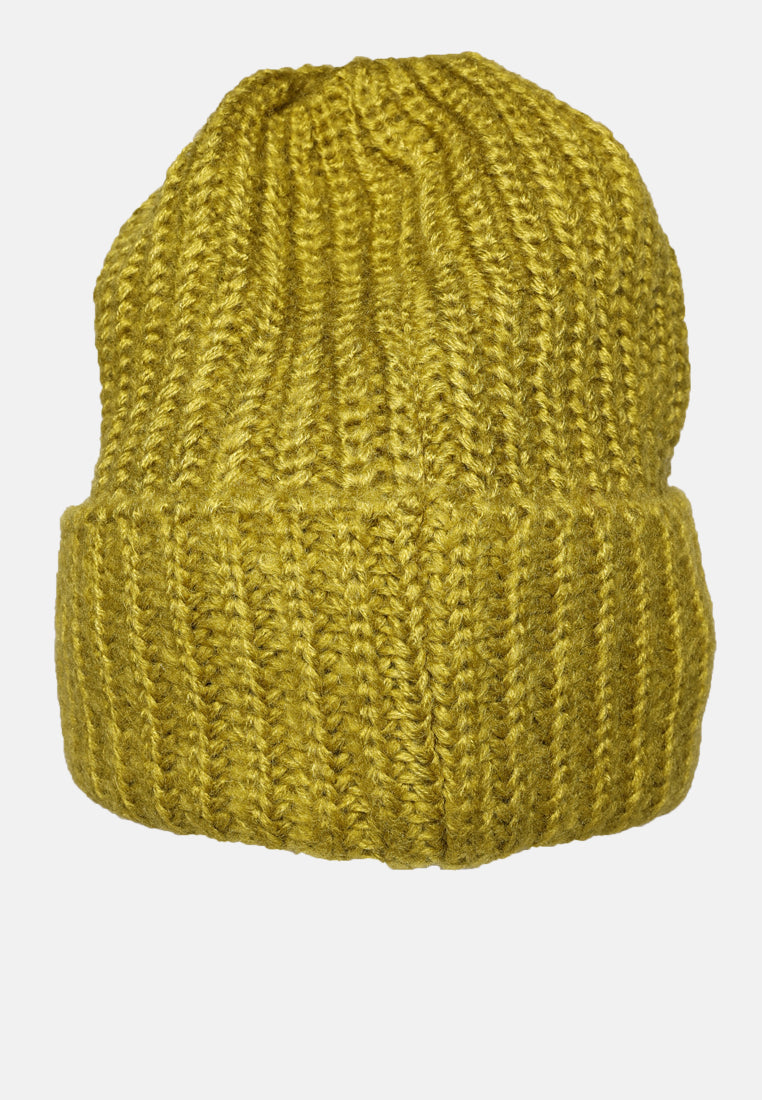 waffle cuff beanie#color_khaki-green