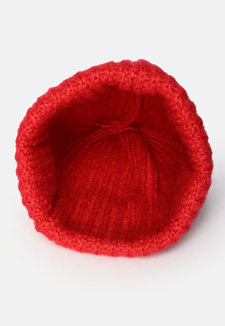 waffle cuff beanie#color_red