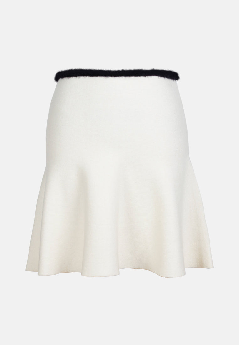 white casual knit skirt#color_white