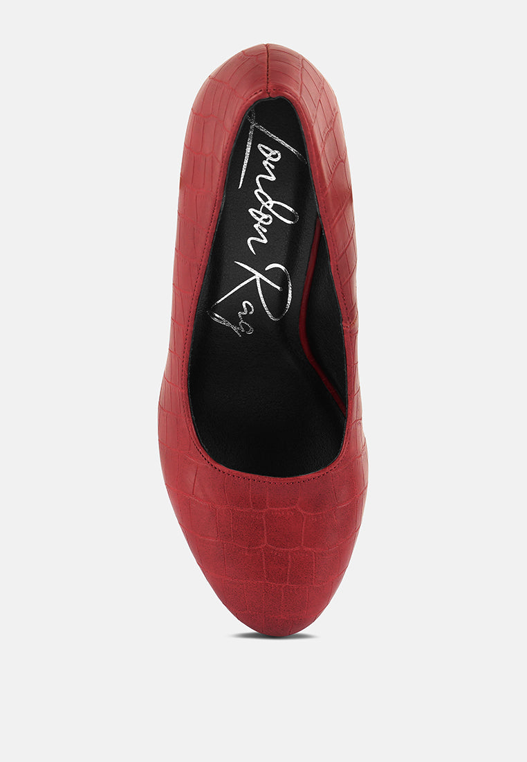whitley croc texture high block heel pumps#color_burgundy