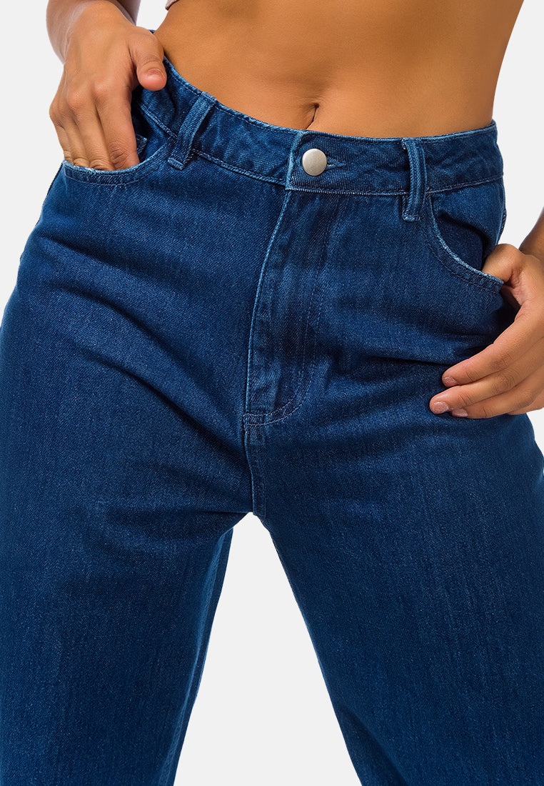 wide leg washed jeans pants#color_dark-blue