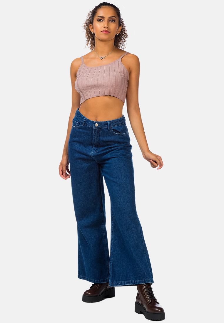 wide leg washed jeans pants#color_dark-blue