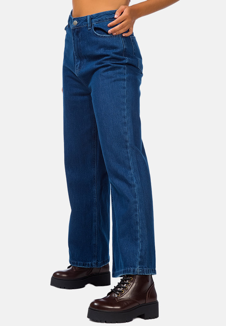 wide leg washed jeans pants#color_dark-blue