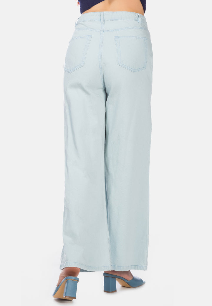 wide leg washed jeans pants#color_light-blue