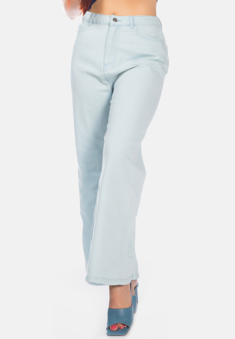 wide leg washed jeans pants#color_light-blue