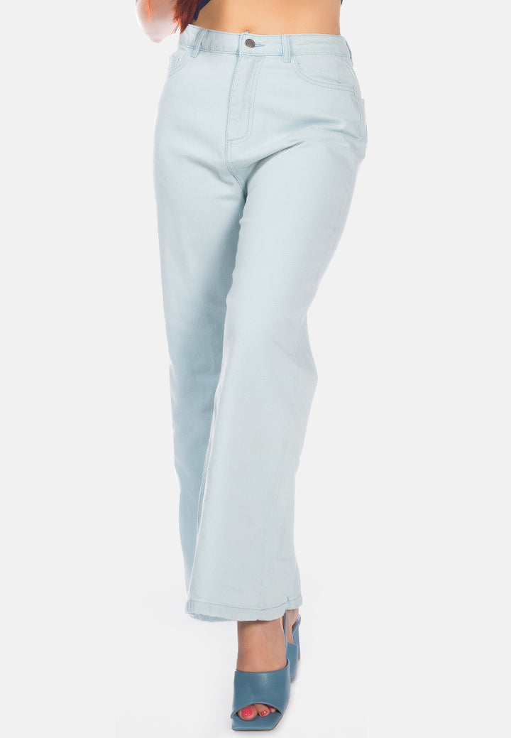 wide leg washed jeans pants#color_light-blue