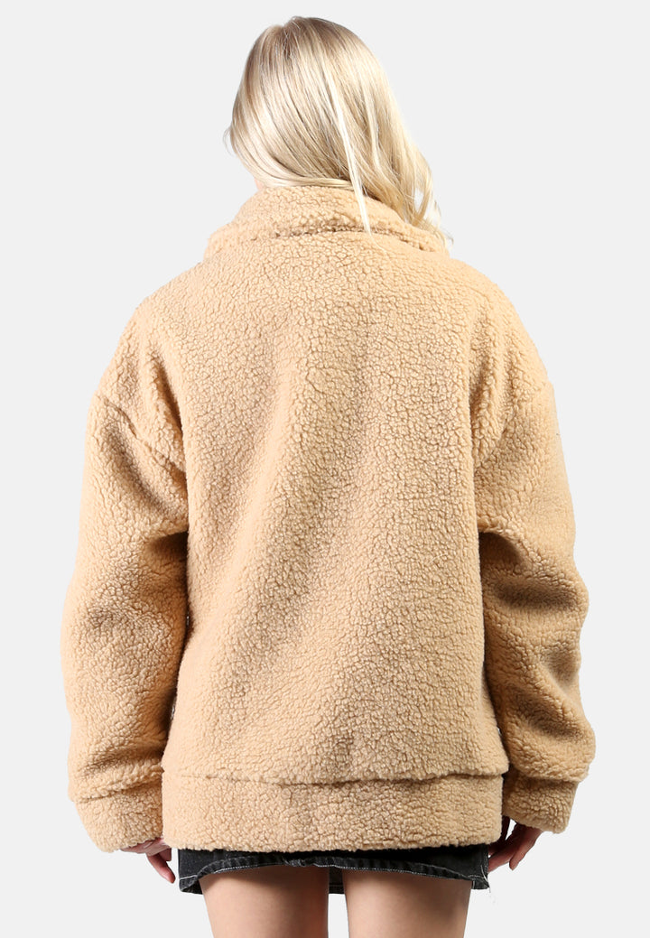 winter teddy jacket#color_camel