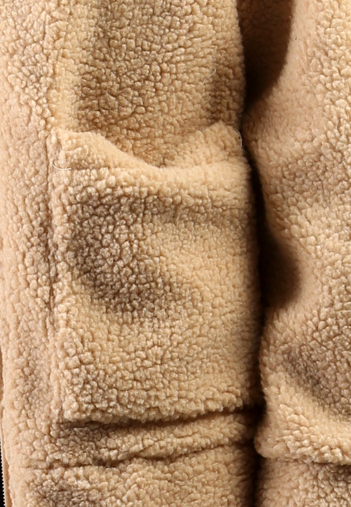 winter teddy jacket#color_camel