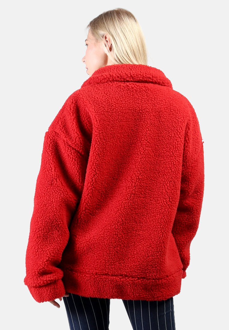 winter teddy jacket#color_red