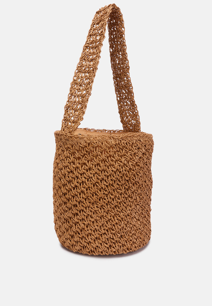 woven straw satchel bag#color_brown