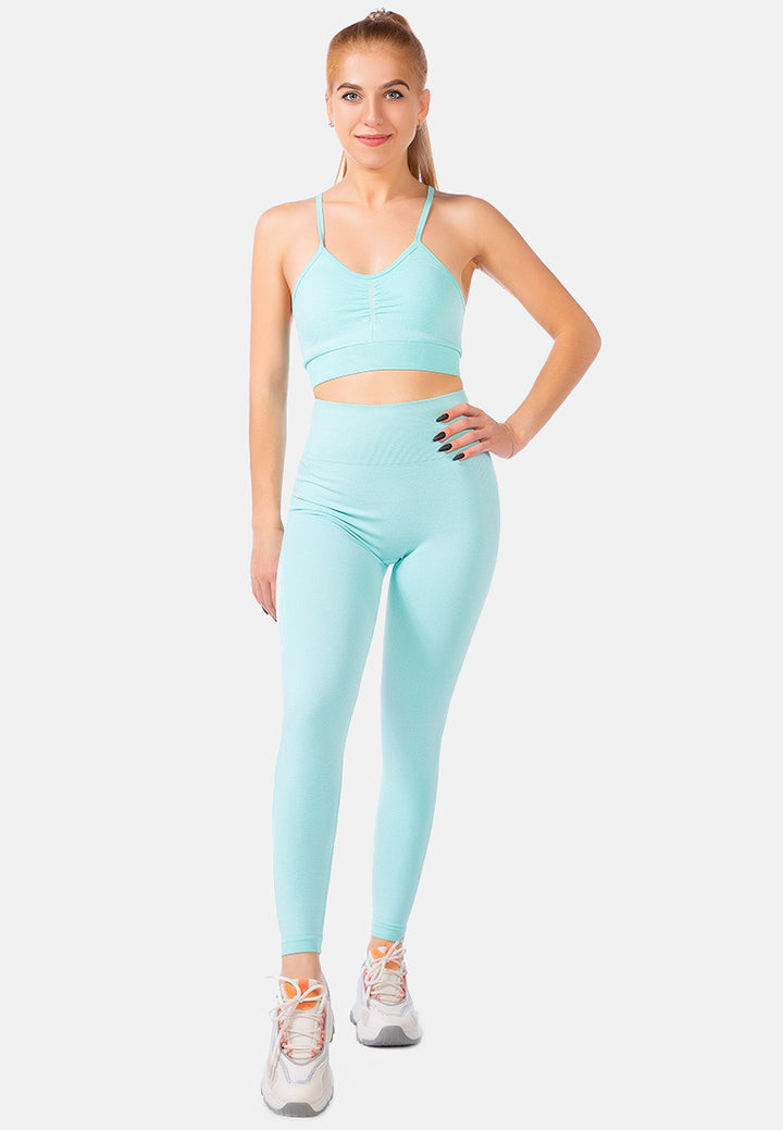 yoga ruched tank top#color_blue