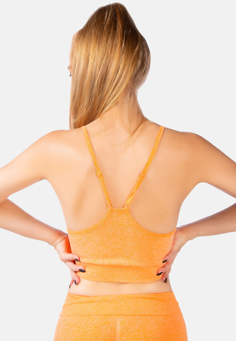 yoga ruched tank top#color_orange