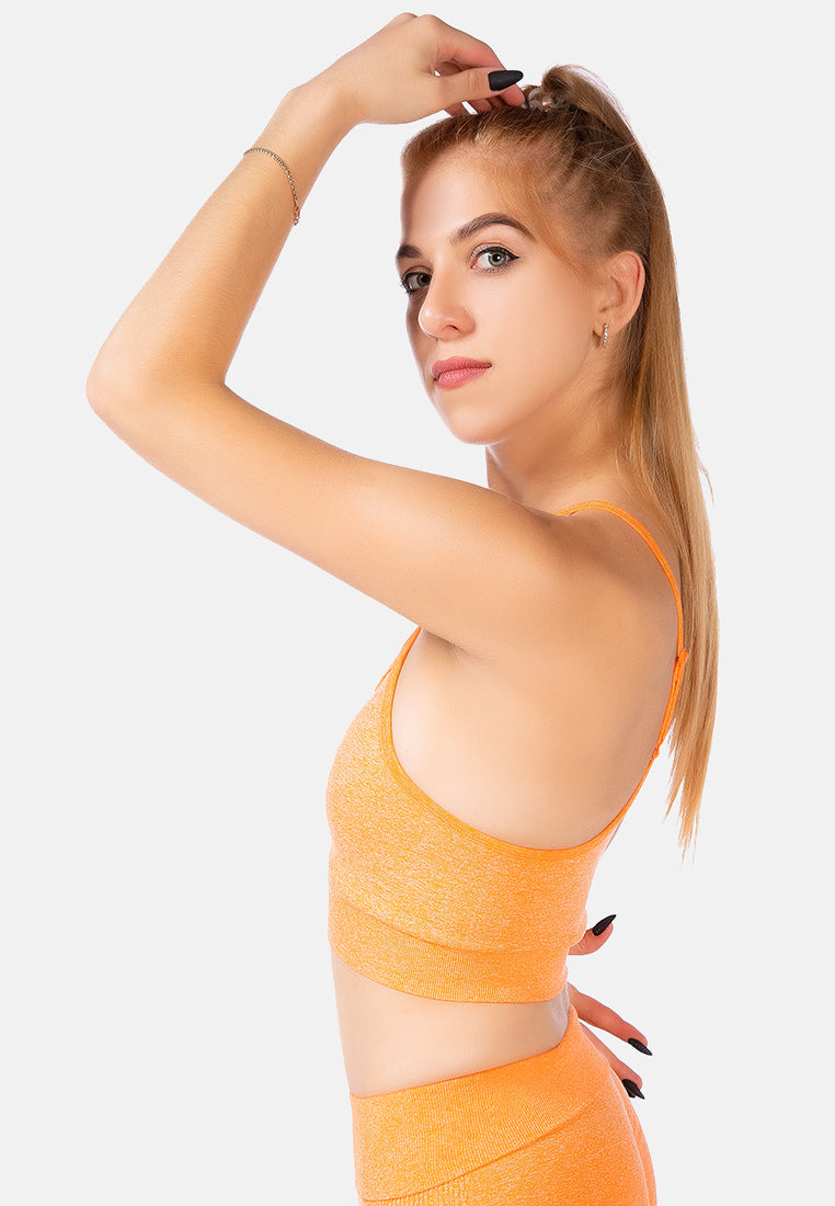 yoga ruched tank top#color_orange