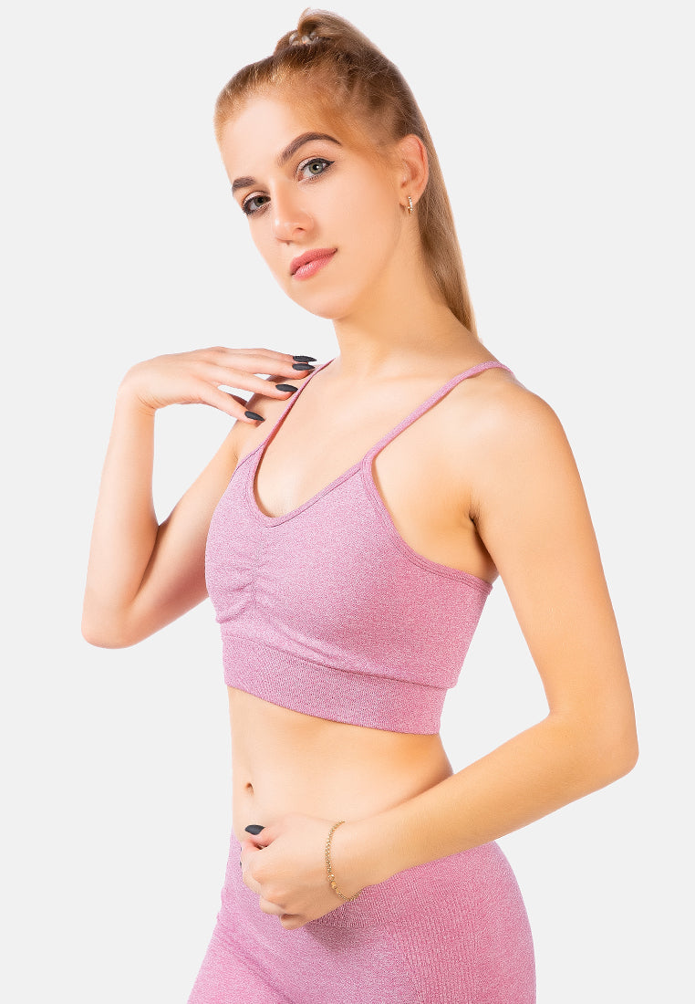 yoga ruched tank top#color_pink