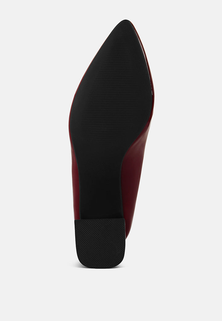 zaila metallic accent block heel pumps#color_burgundy