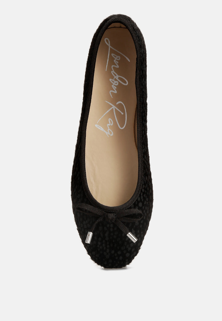 animal print flat bow ballerinas#color_black