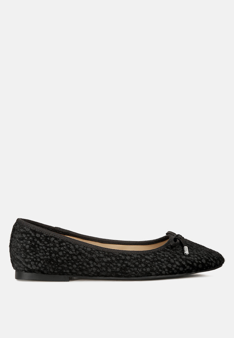animal print flat bow ballerinas#color_black
