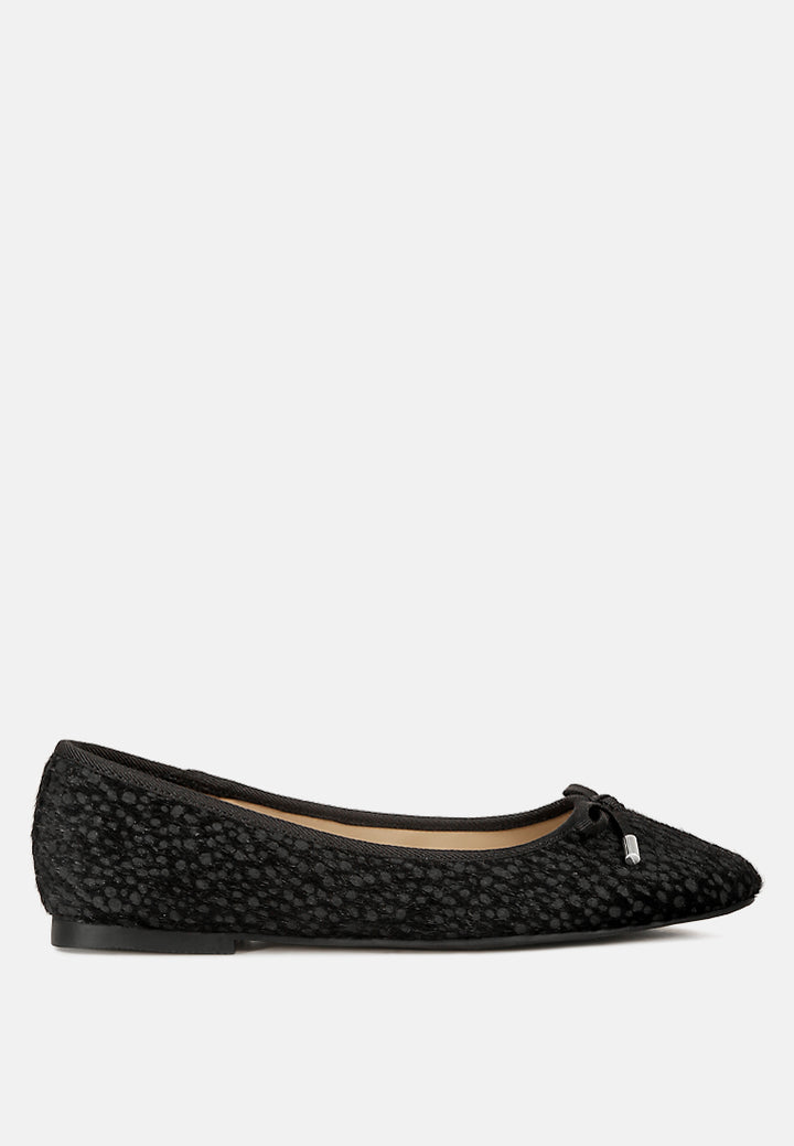 animal print flat bow ballerinas#color_black