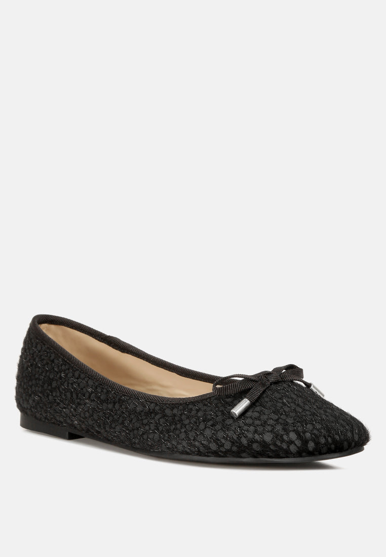 animal print flat bow ballerinas#color_black